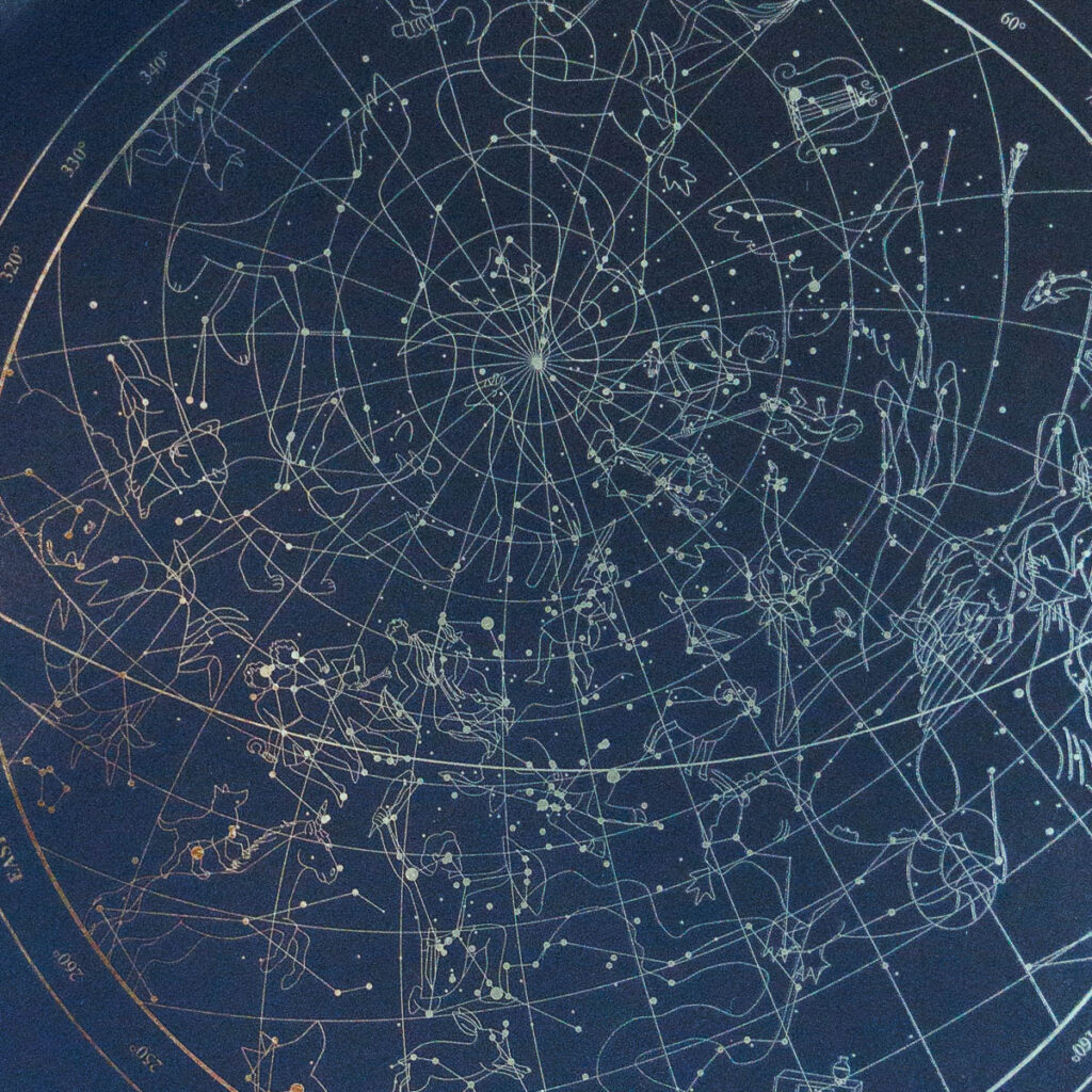 Geboorte sterrenhemel ingelijst in hemelsblauw